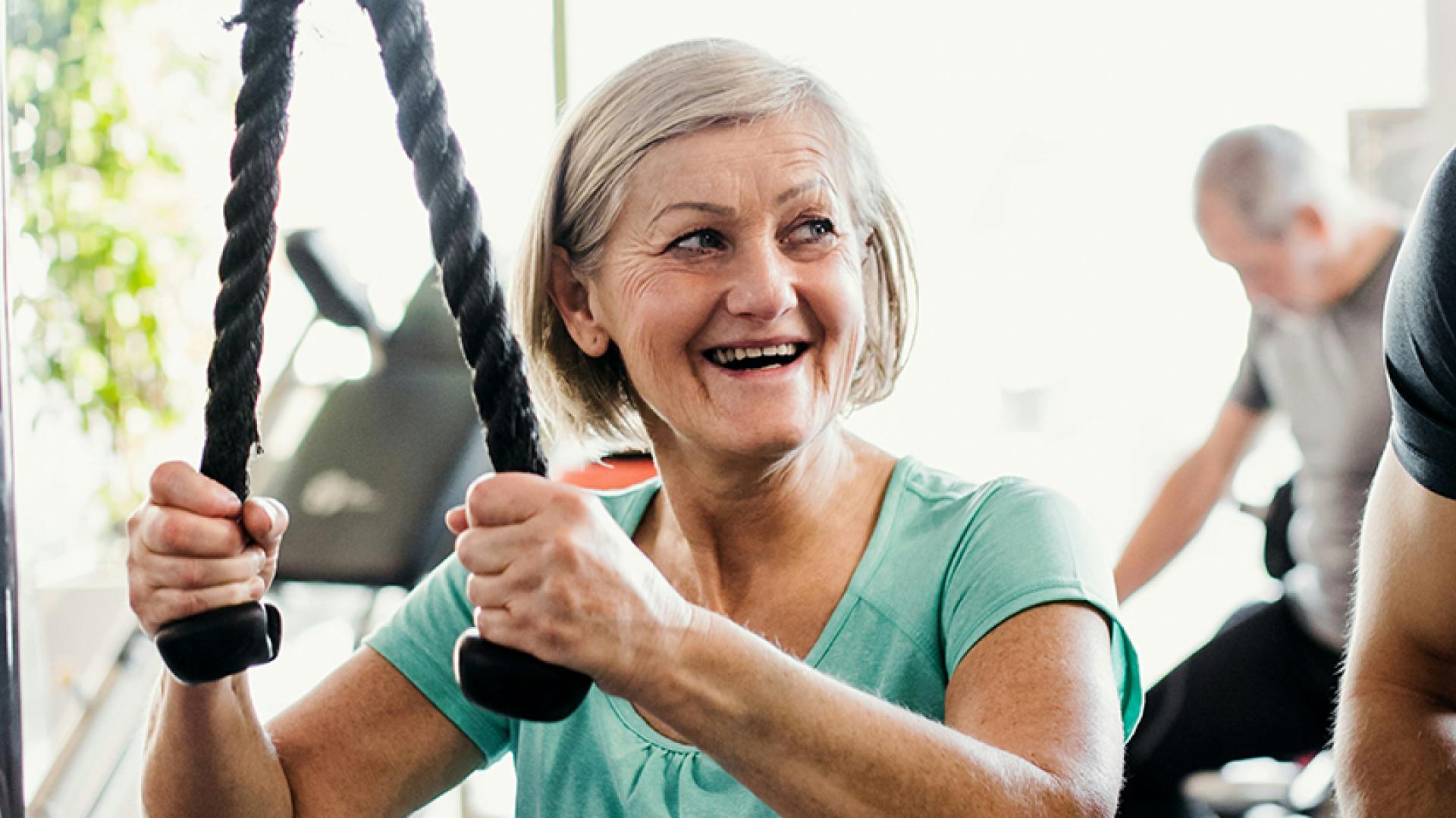 Older adult working out